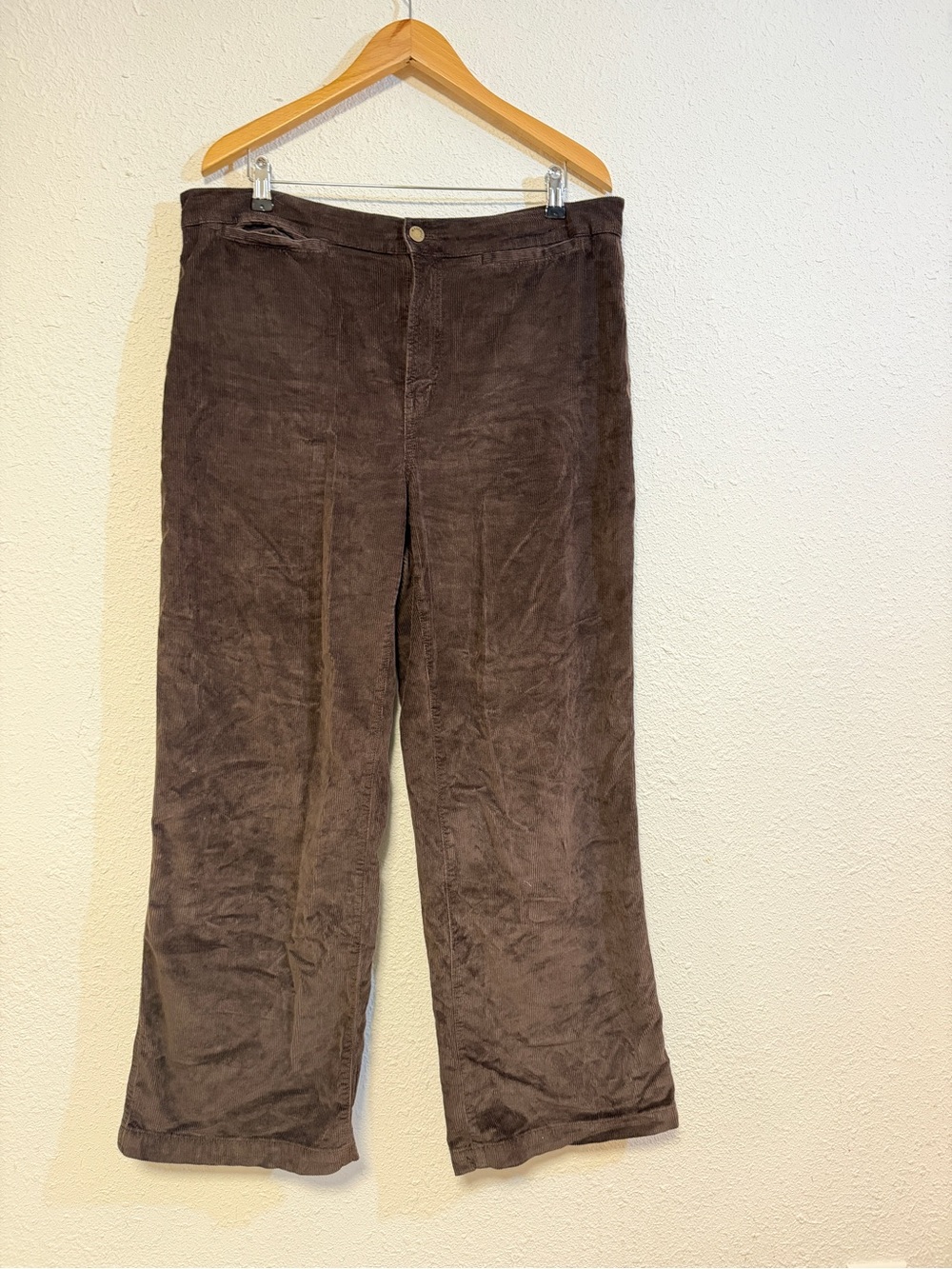 Madewell Emmett Wide Leg Dark Brown Corduroy Pants size 32